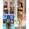 imageHolipick Shiny Sarong Coverups for Women Bathing Suit Wrap Skirt Swimsuit Beach Bikini Cover UpDark Brown