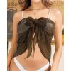imageHolipick Shiny Sarong Coverups for Women Bathing Suit Wrap Skirt Swimsuit Beach Bikini Cover UpDark Brown