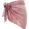 imageHolipick Shiny Sarong Coverups for Women Bathing Suit Wrap Skirt Swimsuit Beach Bikini Cover UpPink Gold