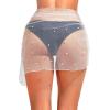 imageHolipick Shiny Sarong Coverups for Women Bathing Suit Wrap Skirt Swimsuit Beach Bikini Cover UpWhitepearl