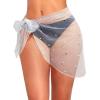 imageHolipick Shiny Sarong Coverups for Women Bathing Suit Wrap Skirt Swimsuit Beach Bikini Cover UpWhitepearl