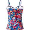 imageHolipick Tankini Top for Women Twist Front Bandeau Swimsuit Tummy Control Bathing Suit Top Only No BottomColorful Floral