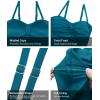 imageHolipick Tankini Top for Women Twist Front Bandeau Swimsuit Tummy Control Bathing Suit Top Only No BottomGreen Blue