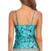 imageHolipick Tankini Top for Women Twist Front Bandeau Swimsuit Tummy Control Bathing Suit Top Only No BottomGreen Paisley