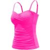 imageHolipick Tankini Top for Women Twist Front Bandeau Swimsuit Tummy Control Bathing Suit Top Only No BottomHot Pink
