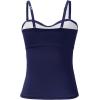 imageHolipick Tankini Top for Women Twist Front Bandeau Swimsuit Tummy Control Bathing Suit Top Only No BottomNavy Blue