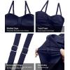 imageHolipick Tankini Top for Women Twist Front Bandeau Swimsuit Tummy Control Bathing Suit Top Only No BottomNavy Blue