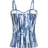 imageHolipick Tankini Top for Women Twist Front Bandeau Swimsuit Tummy Control Bathing Suit Top Only No BottomTie Dye
