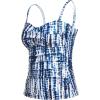 imageHolipick Tankini Top for Women Twist Front Bandeau Swimsuit Tummy Control Bathing Suit Top Only No BottomTie Dye