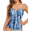 imageHolipick Tankini Top for Women Twist Front Bandeau Swimsuit Tummy Control Bathing Suit Top Only No BottomTie Dye