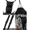 imageHolipick Tankini for Women V Neck Tummy Control Swim Top Ruched Bathing Suit No BottomBlack White Floral