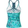 imageHolipick Tankini for Women V Neck Tummy Control Swim Top Ruched Bathing Suit No BottomBlue Paisley