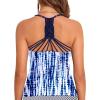 imageHolipick Tankini for Women V Neck Tummy Control Swim Top Ruched Bathing Suit No BottomBlue Tie Dye