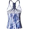 imageHolipick Tankini for Women V Neck Tummy Control Swim Top Ruched Bathing Suit No BottomBlue Tie Dye