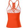 imageHolipick Tankini for Women V Neck Tummy Control Swim Top Ruched Bathing Suit No BottomBrick Red