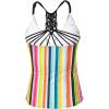 imageHolipick Tankini for Women V Neck Tummy Control Swim Top Ruched Bathing Suit No BottomColorful Striped