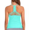 imageHolipick Tankini for Women V Neck Tummy Control Swim Top Ruched Bathing Suit No BottomLight Bluegreen