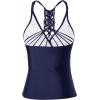 imageHolipick Tankini for Women V Neck Tummy Control Swim Top Ruched Bathing Suit No BottomNavy Blue
