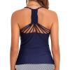 imageHolipick Tankini for Women V Neck Tummy Control Swim Top Ruched Bathing Suit No BottomNavy Blue