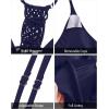 imageHolipick Tankini for Women V Neck Tummy Control Swim Top Ruched Bathing Suit No BottomNavy Blue