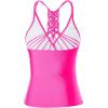 imageHolipick Tankini for Women V Neck Tummy Control Swim Top Ruched Bathing Suit No BottomNeon Pink