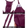imageHolipick Tankini for Women V Neck Tummy Control Swim Top Ruched Bathing Suit No BottomPurple