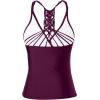 imageHolipick Tankini for Women V Neck Tummy Control Swim Top Ruched Bathing Suit No BottomPurple
