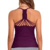 imageHolipick Tankini for Women V Neck Tummy Control Swim Top Ruched Bathing Suit No BottomPurple