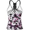 imageHolipick Tankini for Women V Neck Tummy Control Swim Top Ruched Bathing Suit No BottomPurple Floral