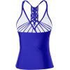 imageHolipick Tankini for Women V Neck Tummy Control Swim Top Ruched Bathing Suit No BottomRoyal Blue