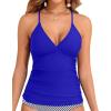imageHolipick Tankini for Women V Neck Tummy Control Swim Top Ruched Bathing Suit No BottomRoyal Blue