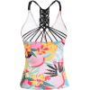 imageHolipick Tankini for Women V Neck Tummy Control Swim Top Ruched Bathing Suit No BottomWhite Floral