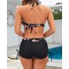 imageHolipick Two Piece Bathing Suit with Shorts for Women Push Up Bikini Swimsuit Set with Boy ShortBlack Floral