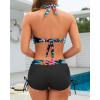 imageHolipick Two Piece Bathing Suit with Shorts for Women Push Up Bikini Swimsuit Set with Boy ShortColorful Floral