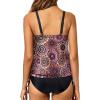 imageHolipick Two Piece Blouson Tankini Swimsuits for Women Tummy Control Bathing Suits Modest Tankini Top with Bikini BottomBrown Mandala
