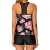 imageHolipick Two Piece Tankini Bathing Suits for Women Swim Tankini Top with Shorts Athletic Tummy Control SwimsuitsFloral