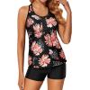 imageHolipick Two Piece Tankini Bathing Suits for Women Swim Tankini Top with Shorts Athletic Tummy Control SwimsuitsFloral