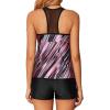 imageHolipick Two Piece Tankini Bathing Suits for Women Swim Tankini Top with Shorts Athletic Tummy Control SwimsuitsPink Striped