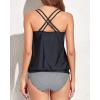 imageHolipick Two Piece Tankini Swimsuits for Women Tummy Control Bathing Suits Athletic Blouson Tankini Top with Bikini BottomBlack Striped