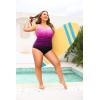 imageHolipick Womens Plus Size One Piece Swimsuits Tummy Control Bathing Suits Sporty SwimwearPink Gradient