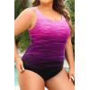 imageHolipick Womens Plus Size One Piece Swimsuits Tummy Control Bathing Suits Sporty SwimwearPink Gradient