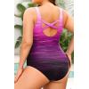 imageHolipick Womens Plus Size One Piece Swimsuits Tummy Control Bathing Suits Sporty SwimwearPink Gradient