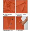 imageHolipick Womens Plus Size Summer Dresses for Women Casual Dress with Pockets ALine Swing Button Down Sleeveless V NeckLong Sleeve Orange