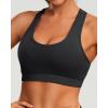 imageHolipick Womens Sports Bra Bikini Tops Racerback Swim Top Scoop Neck Bathing Suits Top Modest Padded Crop Tops Swimsuit OnlyBlack