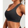imageHolipick Womens Sports Bra Bikini Tops Racerback Swim Top Scoop Neck Bathing Suits Top Modest Padded Crop Tops Swimsuit OnlyBlack