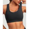 imageHolipick Womens Sports Bra Bikini Tops Racerback Swim Top Scoop Neck Bathing Suits Top Modest Padded Crop Tops Swimsuit OnlyBlack