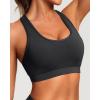 imageHolipick Womens Sports Bra Bikini Tops Racerback Swim Top Scoop Neck Bathing Suits Top Modest Padded Crop Tops Swimsuit OnlyBlack