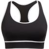 imageHolipick Womens Sports Bra Bikini Tops Racerback Swim Top Scoop Neck Bathing Suits Top Modest Padded Crop Tops Swimsuit OnlyBlackwhite