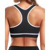 imageHolipick Womens Sports Bra Bikini Tops Racerback Swim Top Scoop Neck Bathing Suits Top Modest Padded Crop Tops Swimsuit OnlyBlackwhite