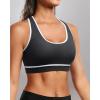 imageHolipick Womens Sports Bra Bikini Tops Racerback Swim Top Scoop Neck Bathing Suits Top Modest Padded Crop Tops Swimsuit OnlyBlackwhite